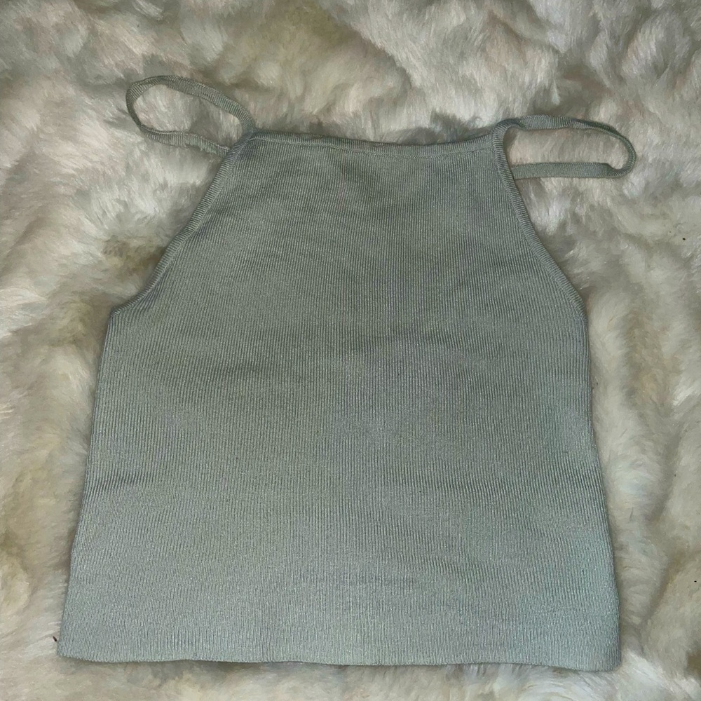 Halter tie Light green PacSun tank top.